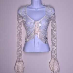 Sheer Ivory Lace Corset Top